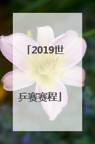 「2019世乒赛赛程」2019世乒赛混双决赛